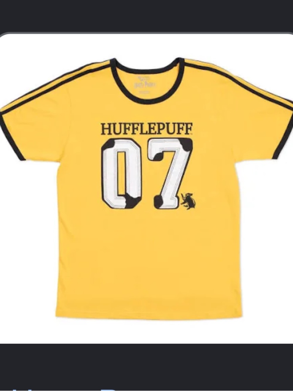 Hufflepuff Yellow Ringer Jersey Tee - Official House Design Harry Potter
